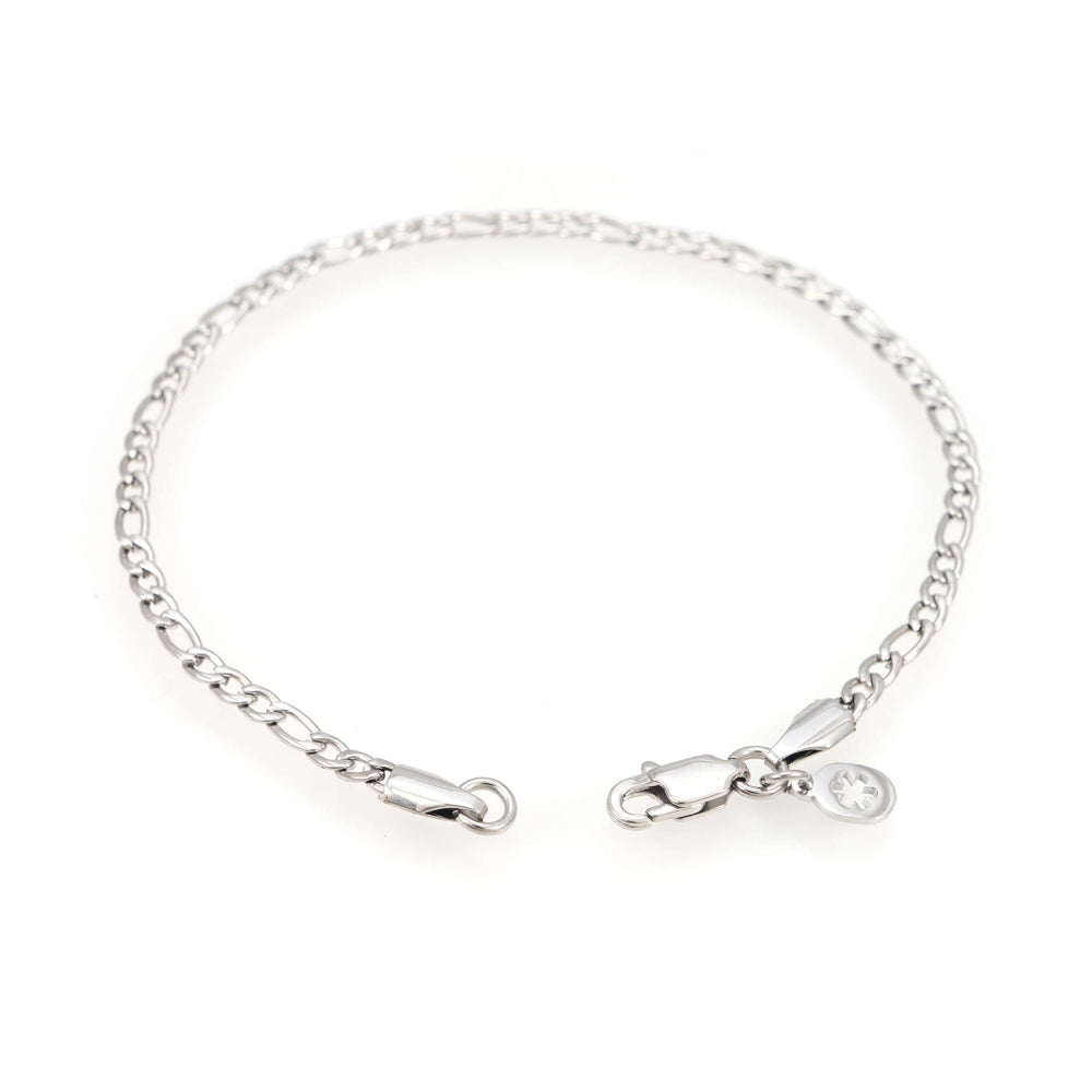 3mm figaro bracelet 14k white gold icecartel o