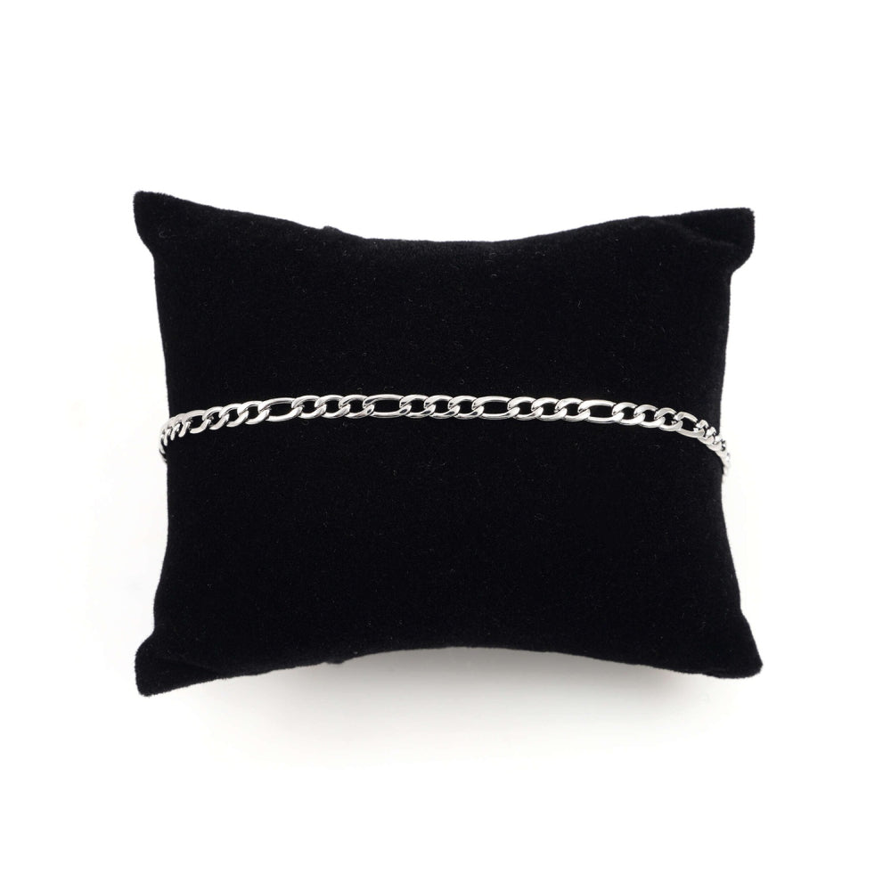 3mm figaro bracelet 14k white gold icecartel pillow
