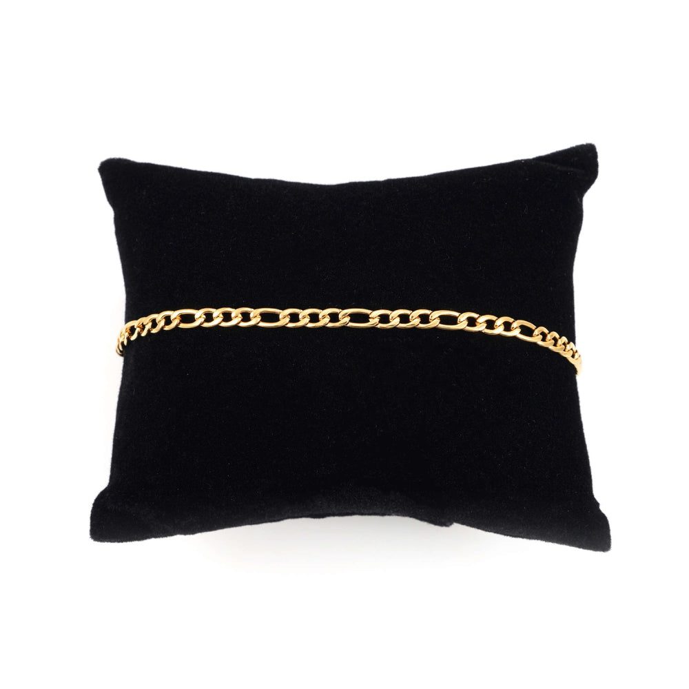 3mm figaro bracelet 14k yellow gold icecartel pillow