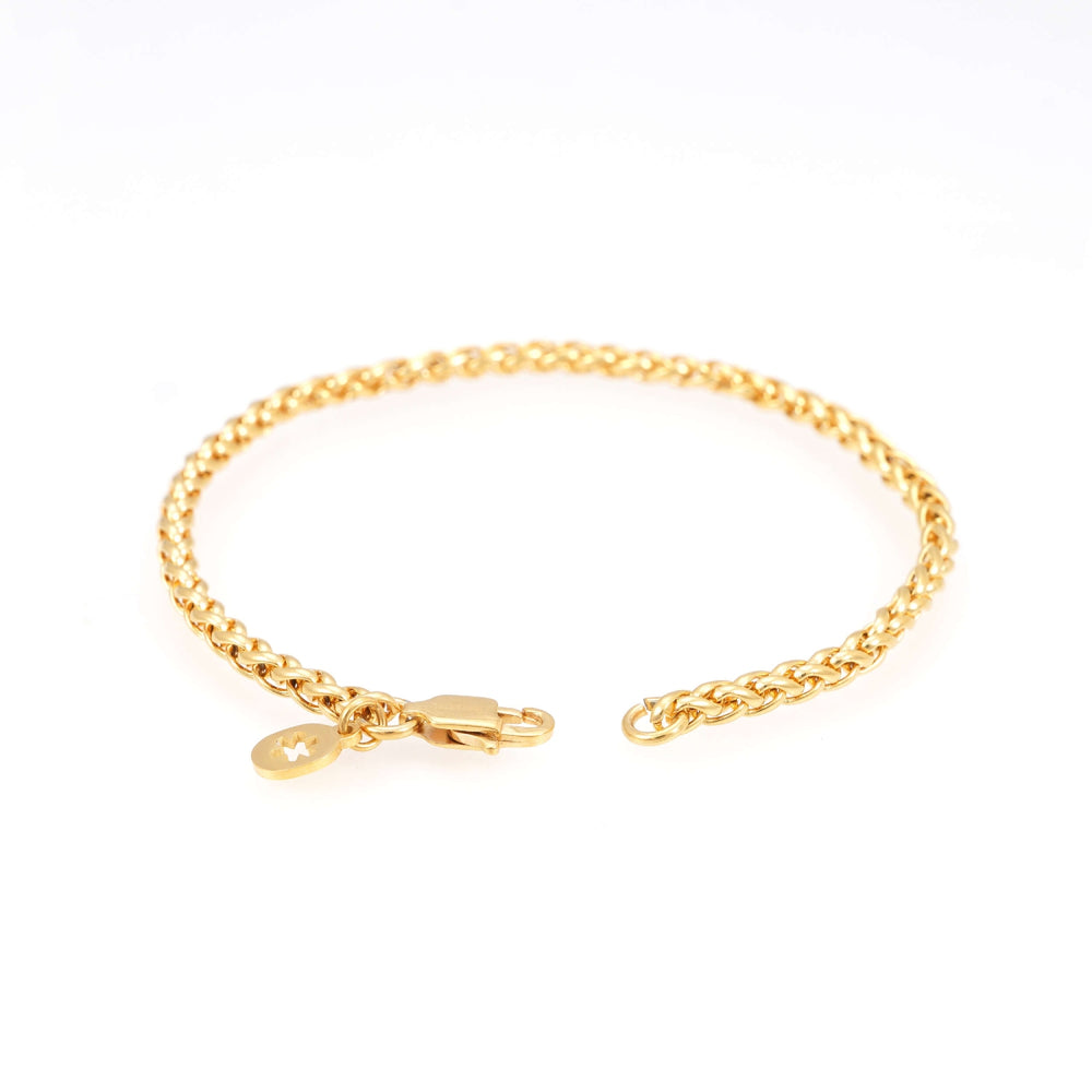 3mm wheat link bracelet 14k yellow gold icecartel o