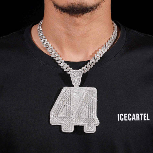 "44" Custom Moissanite Pendant 14K Gold model