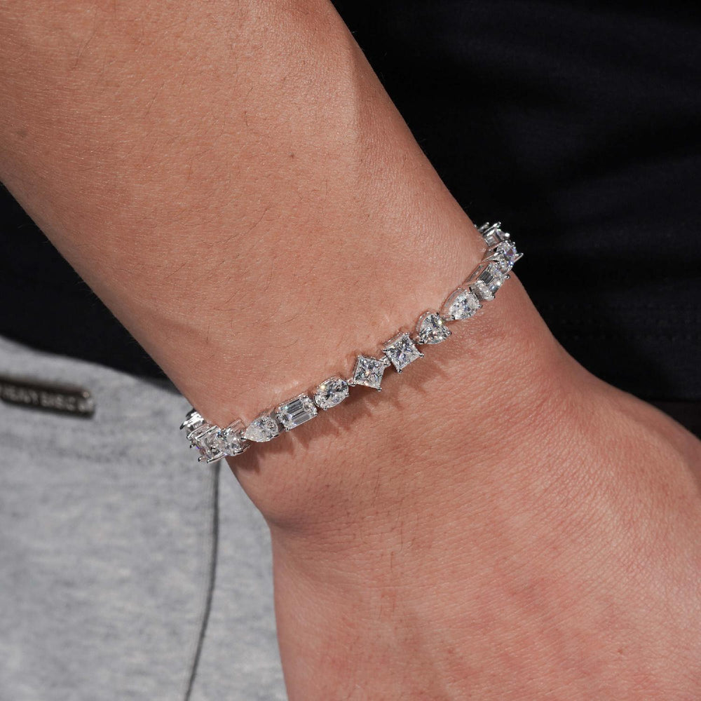 4MM Multi Shape Moissanite Tennis Bracelet 14K Gold icecartel model