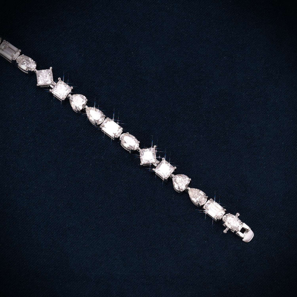 4MM Multi Shape Moissanite Tennis Bracelet 14K Gold icecartel side