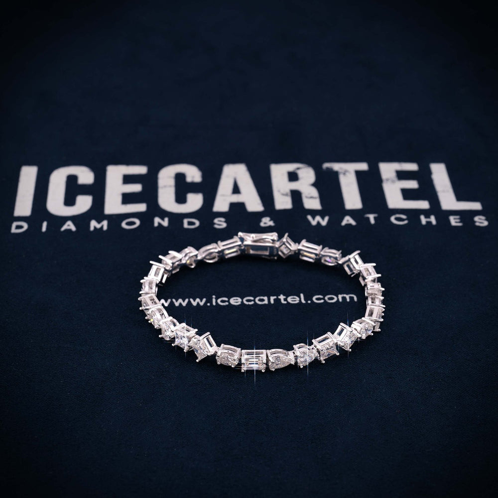 4MM Multi Shape Moissanite Tennis Bracelet 14K Gold icecartel