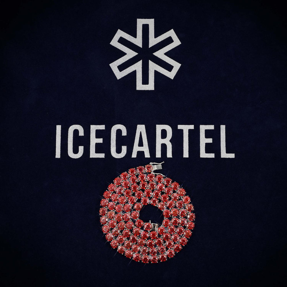 4MM Red Moissanite Tennis Chain Icecartel