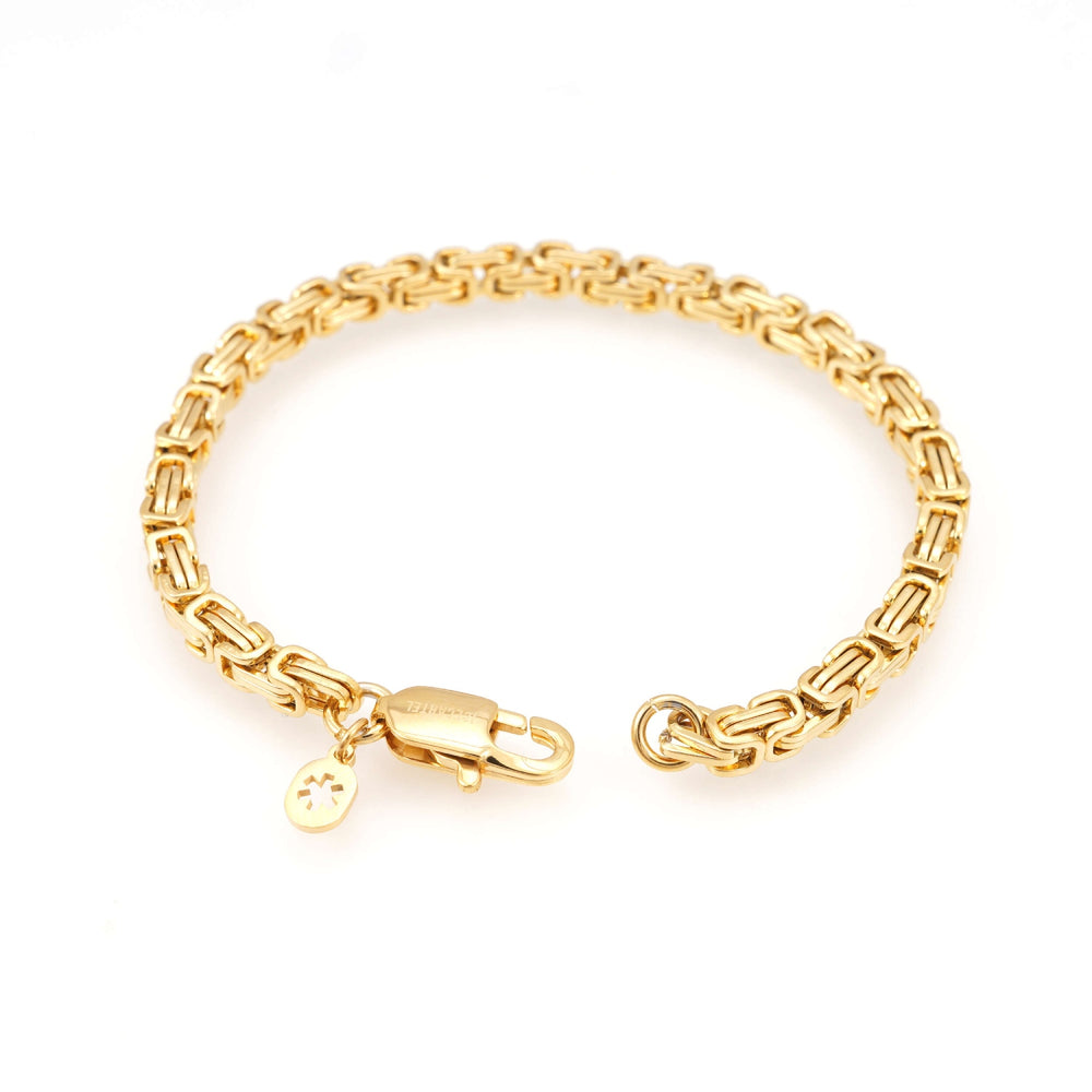 4mm byzantine bracelet 14k yellow gold icecartel o