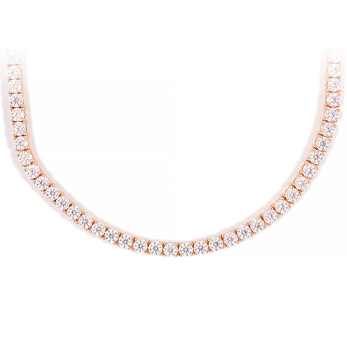 4MM Diamond Tennis Chain 14K Solid Rose Gold