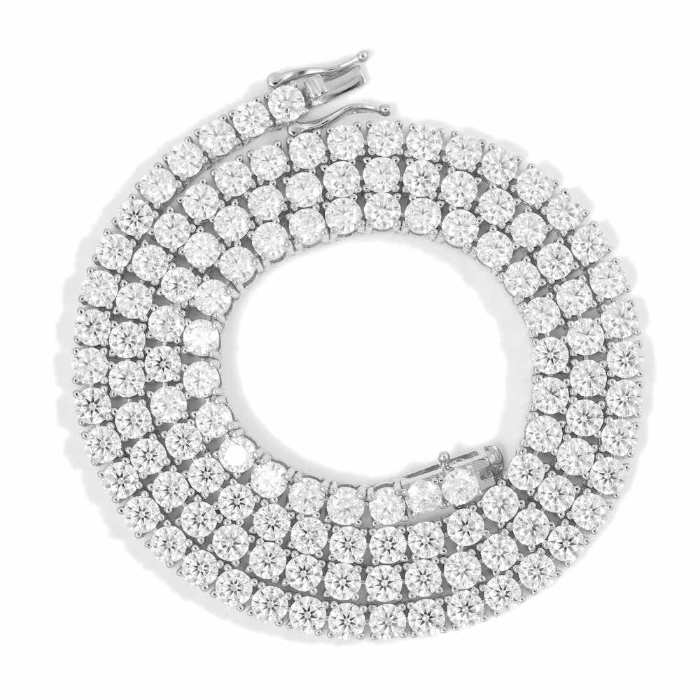 4MM Diamond Tennis Chain 14K Solid White Gold first