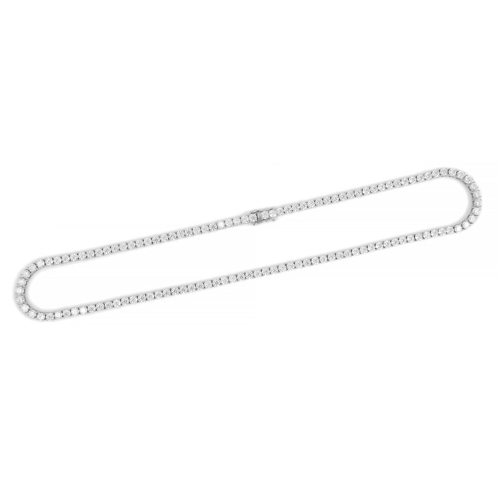 4MM Diamond Tennis Chain 14K Solid White Gold full