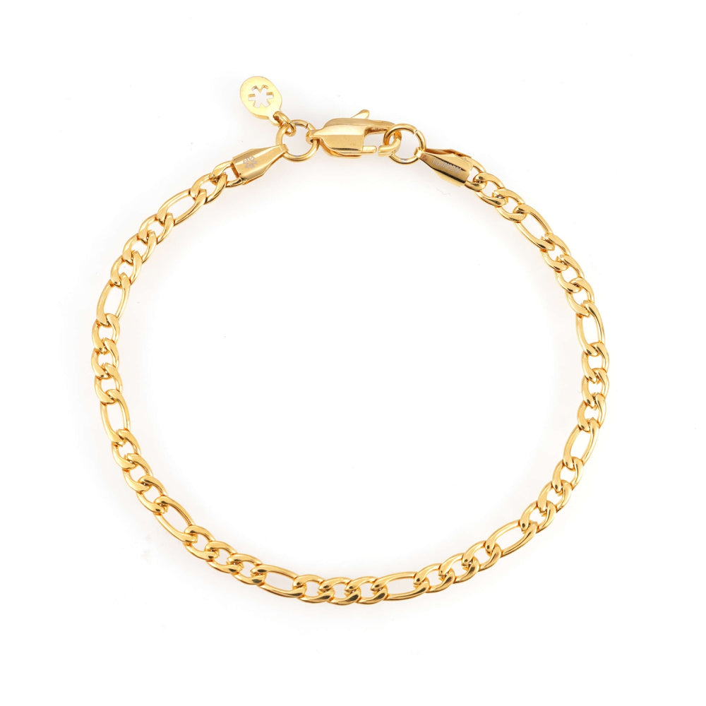 4mm figaro bracelet 14k yellow gold icecartel main