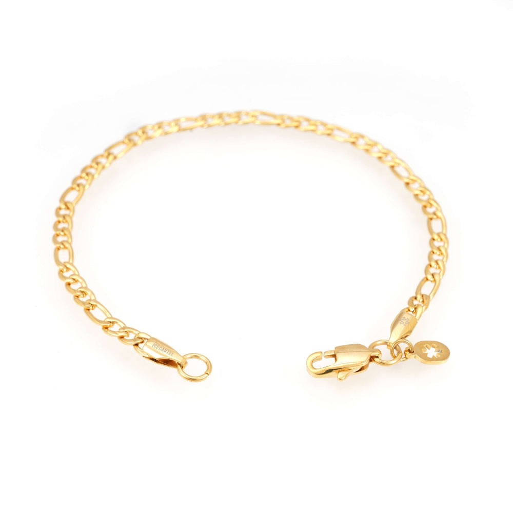 4mm figaro bracelet 14k yellow gold icecartel o