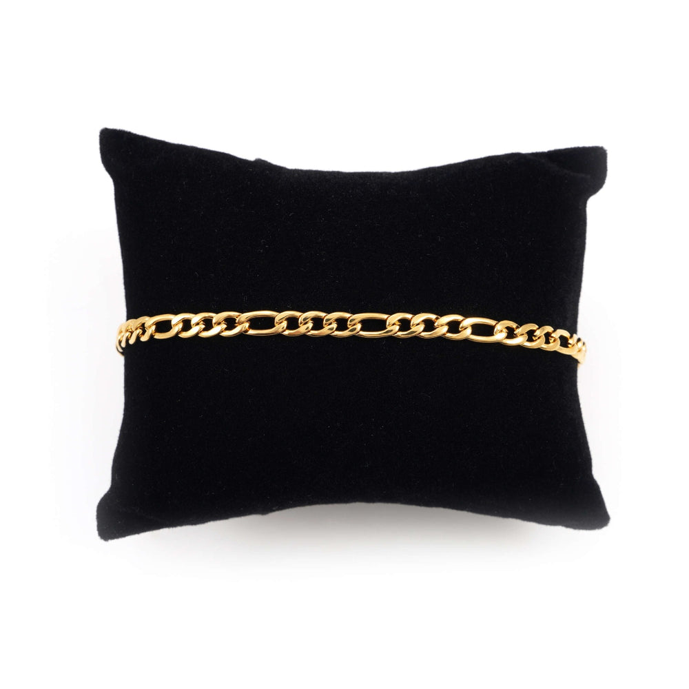 4mm figaro bracelet 14k yellow gold icecartel pillow