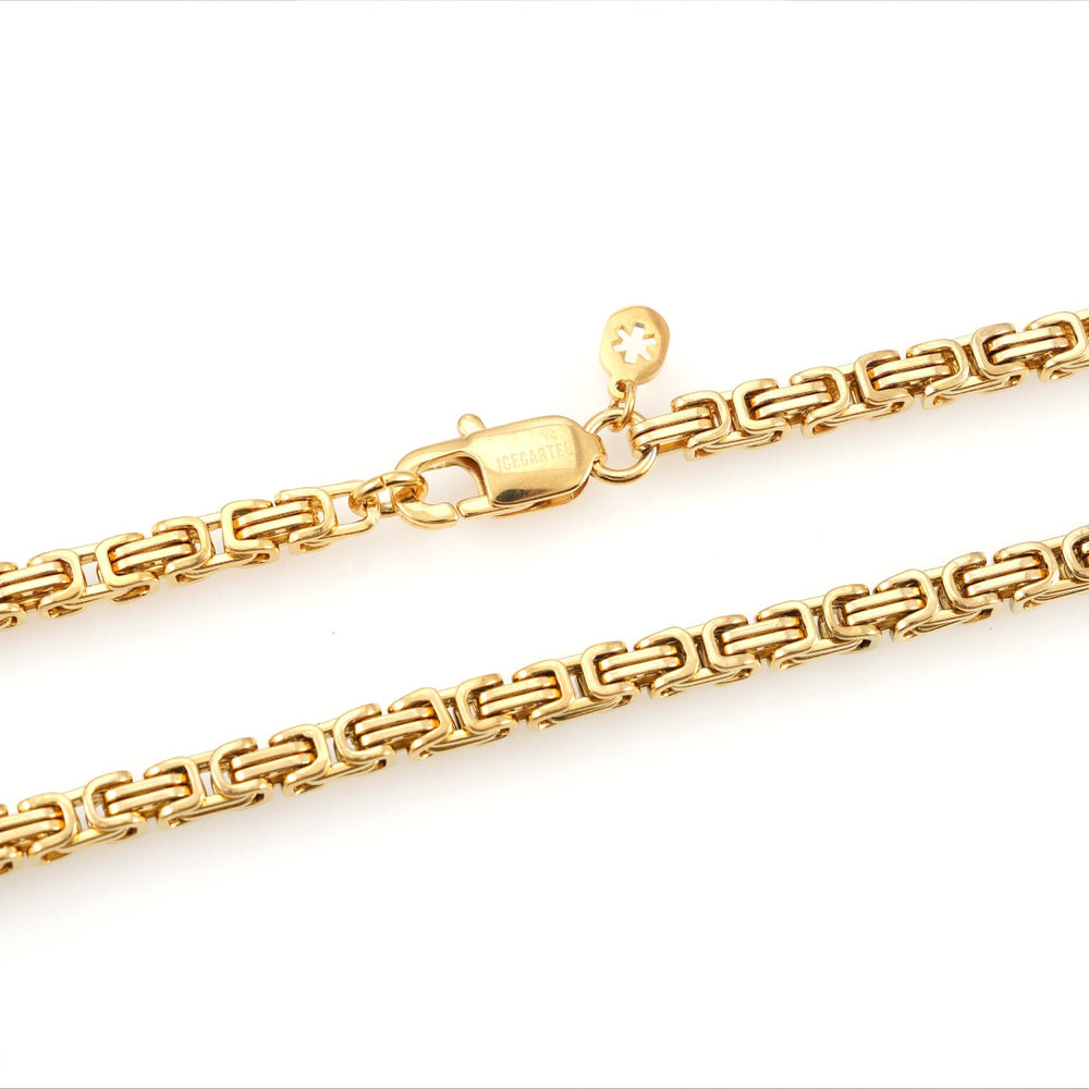 4mm gold byzantine gold chain icecartel lock