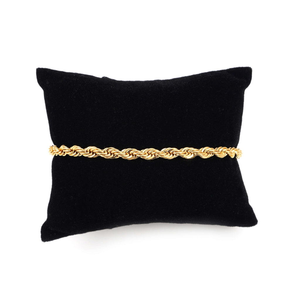 4mm rope bracelet 14k yellow gold icecartel pillow