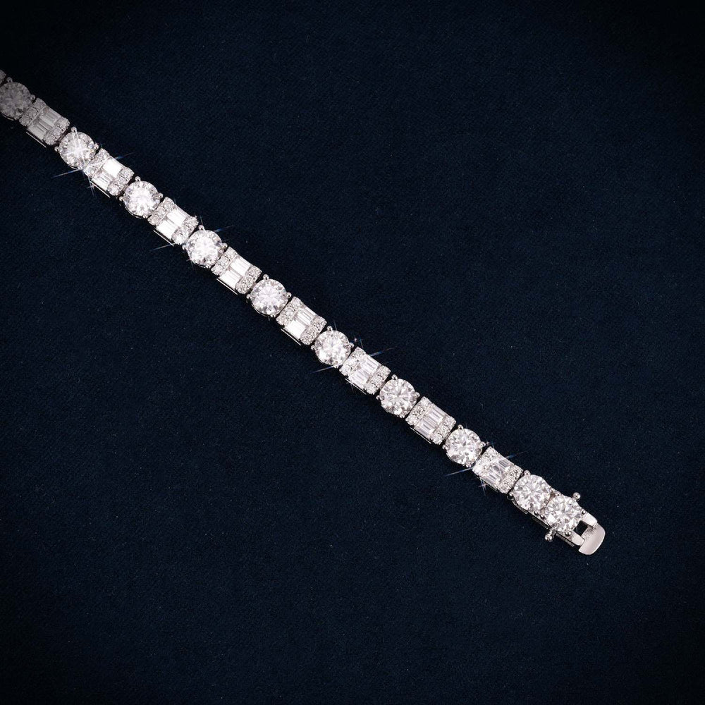 5MM Hybrid Cut Moissanite Tennis Bracelet 14K Gold icecartel side