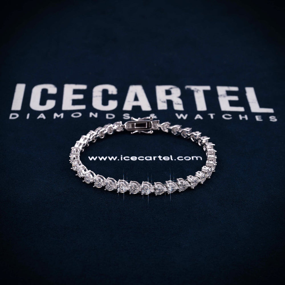 5MM Moissanite Heart Tennis Bracelet 14K Gold icecartel