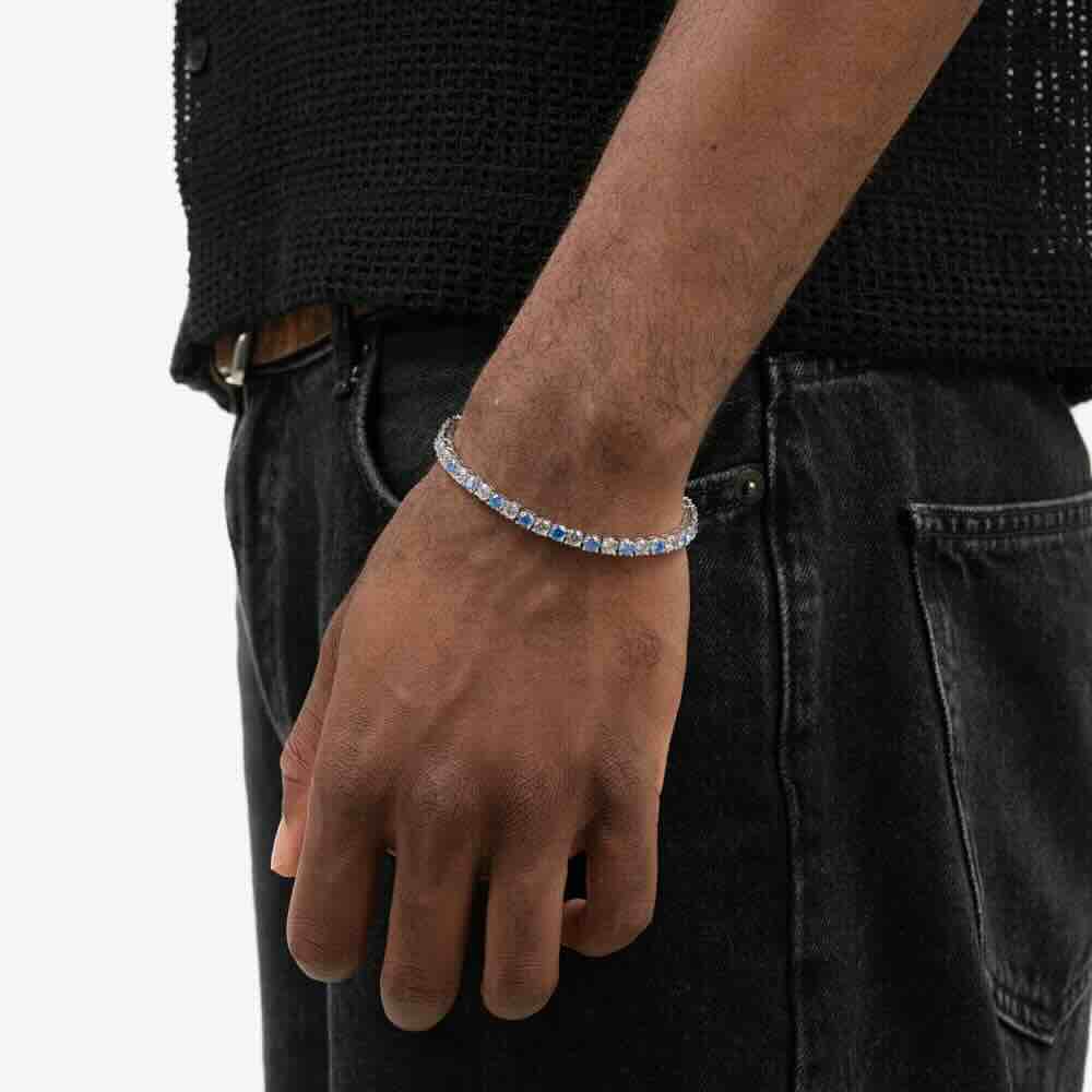 5MM Blue Moissanite Tennis Bracelet