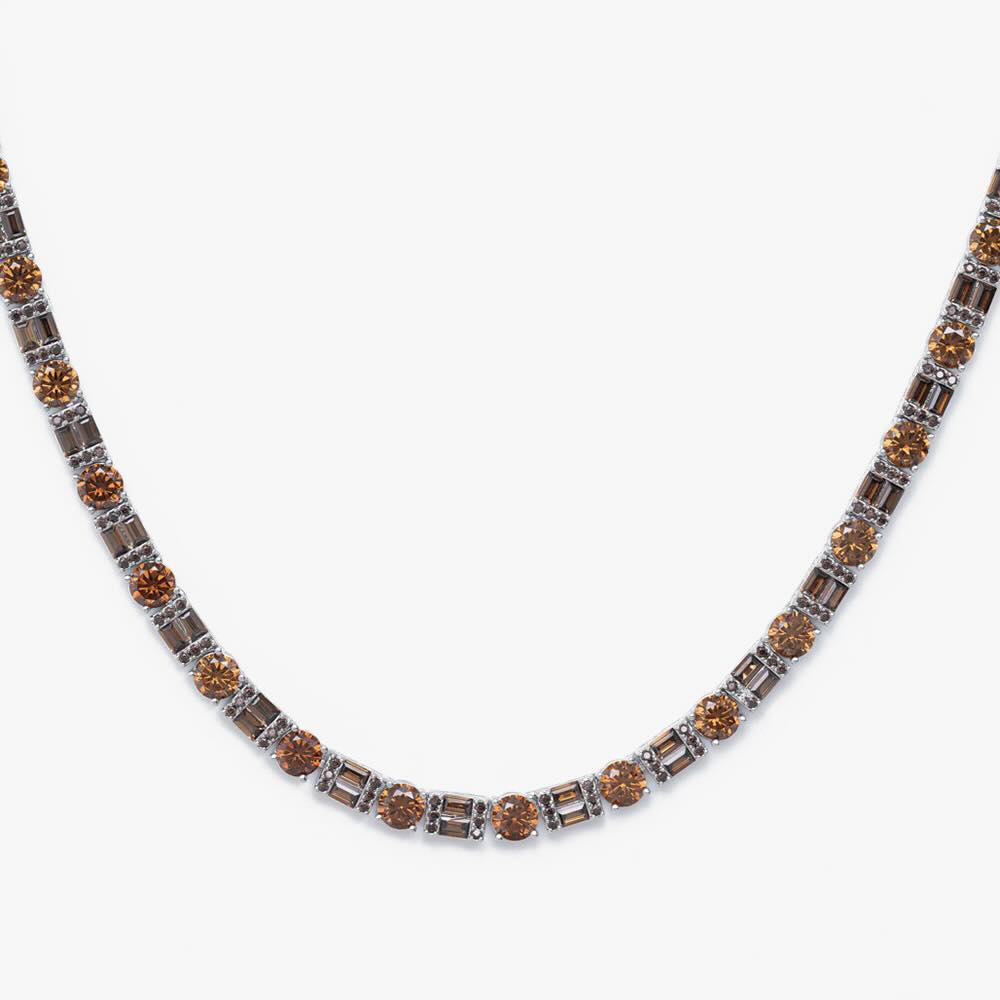 5mm brown moissanite tennis chain