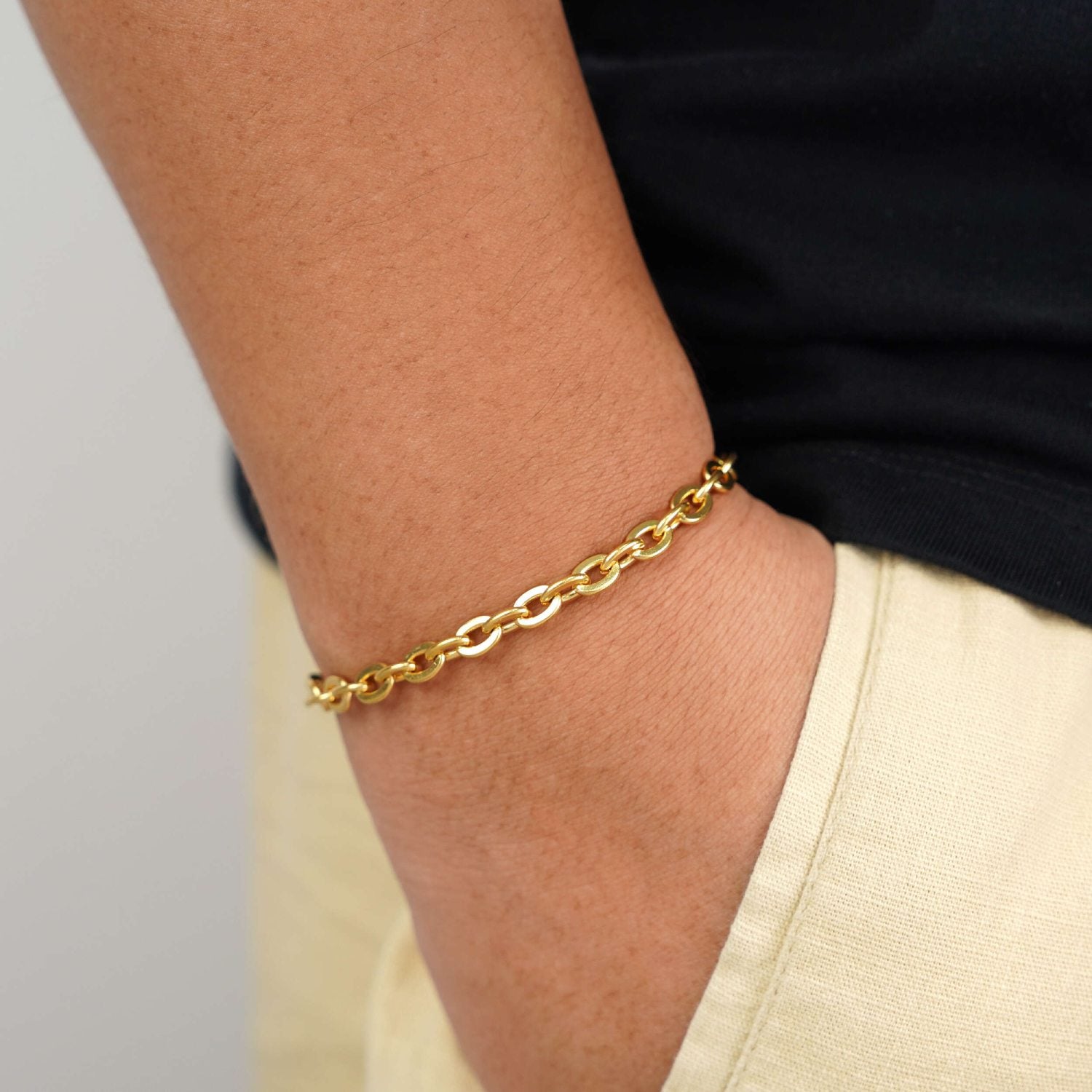 5mm curb link bracelet 14k yellow gold icecartel model