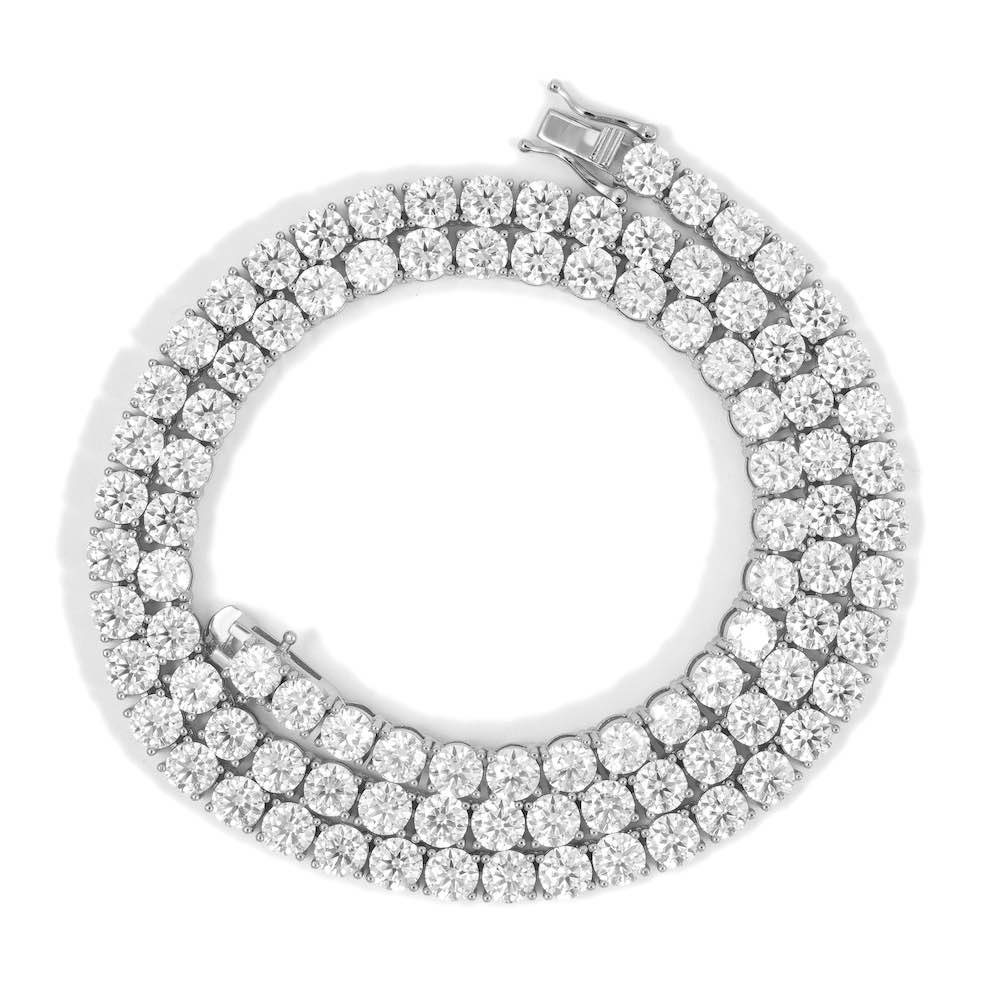5MM Diamond Tennis Chain 14K Solid White Gold first