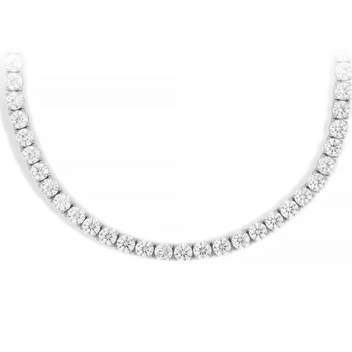 5MM Diamond Tennis Chain 14K Solid White Gold