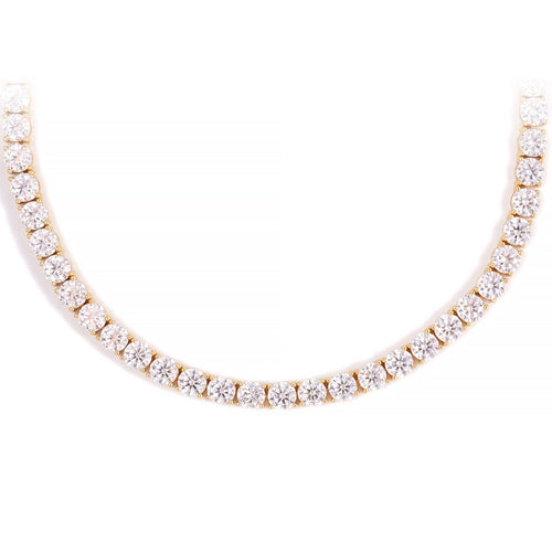 5MM Diamond Tennis Chain 14K Solid Yellow Gold