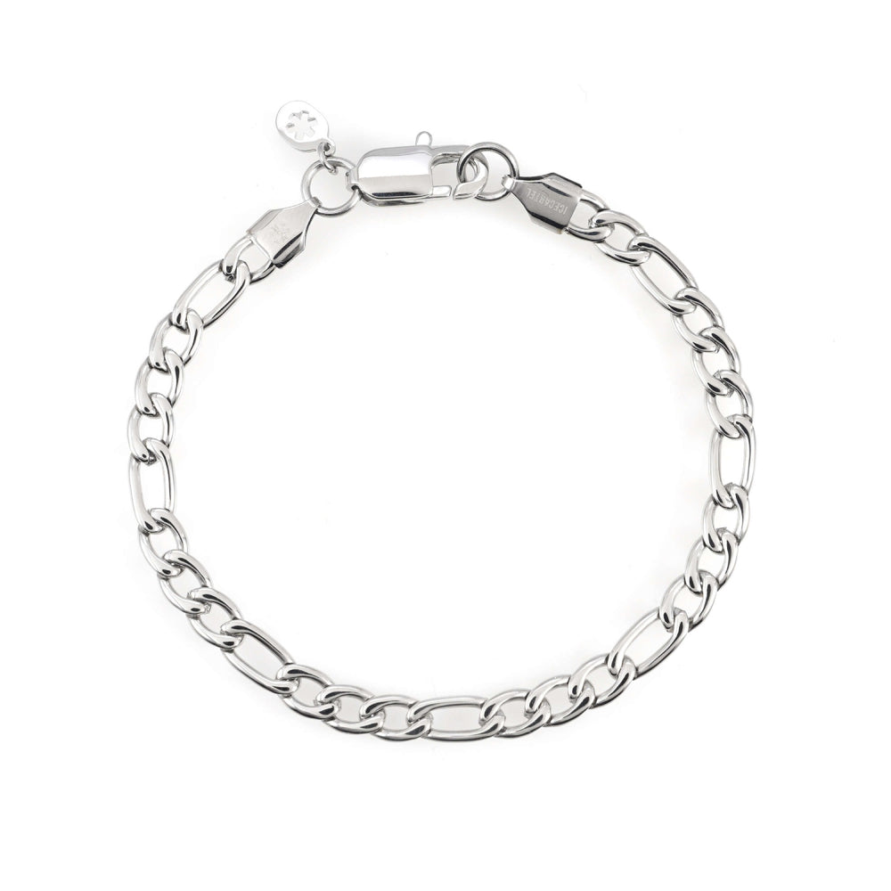 5mm figaro bracelet 14k white gold icecartel main