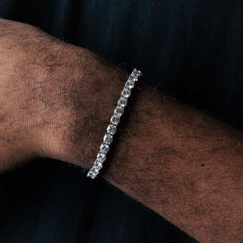 5mm moissanite tennis bracelet on hand