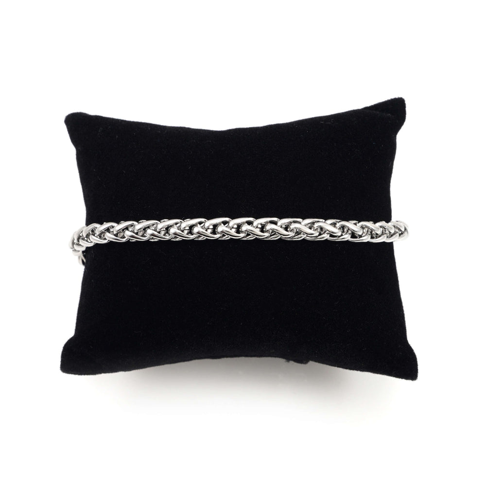 5mm wheat link bracelet 14k white gold icecartel pillow1