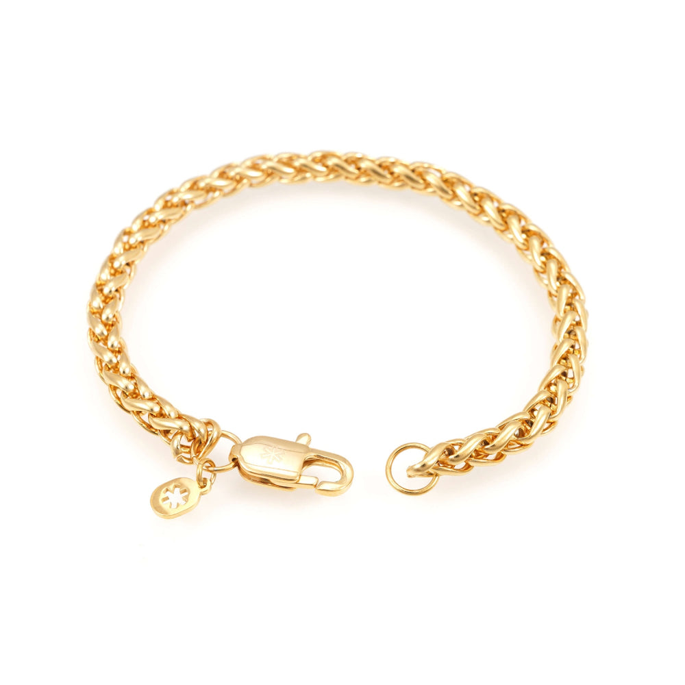 5mm wheat link bracelet 14k yellow gold icecartel o