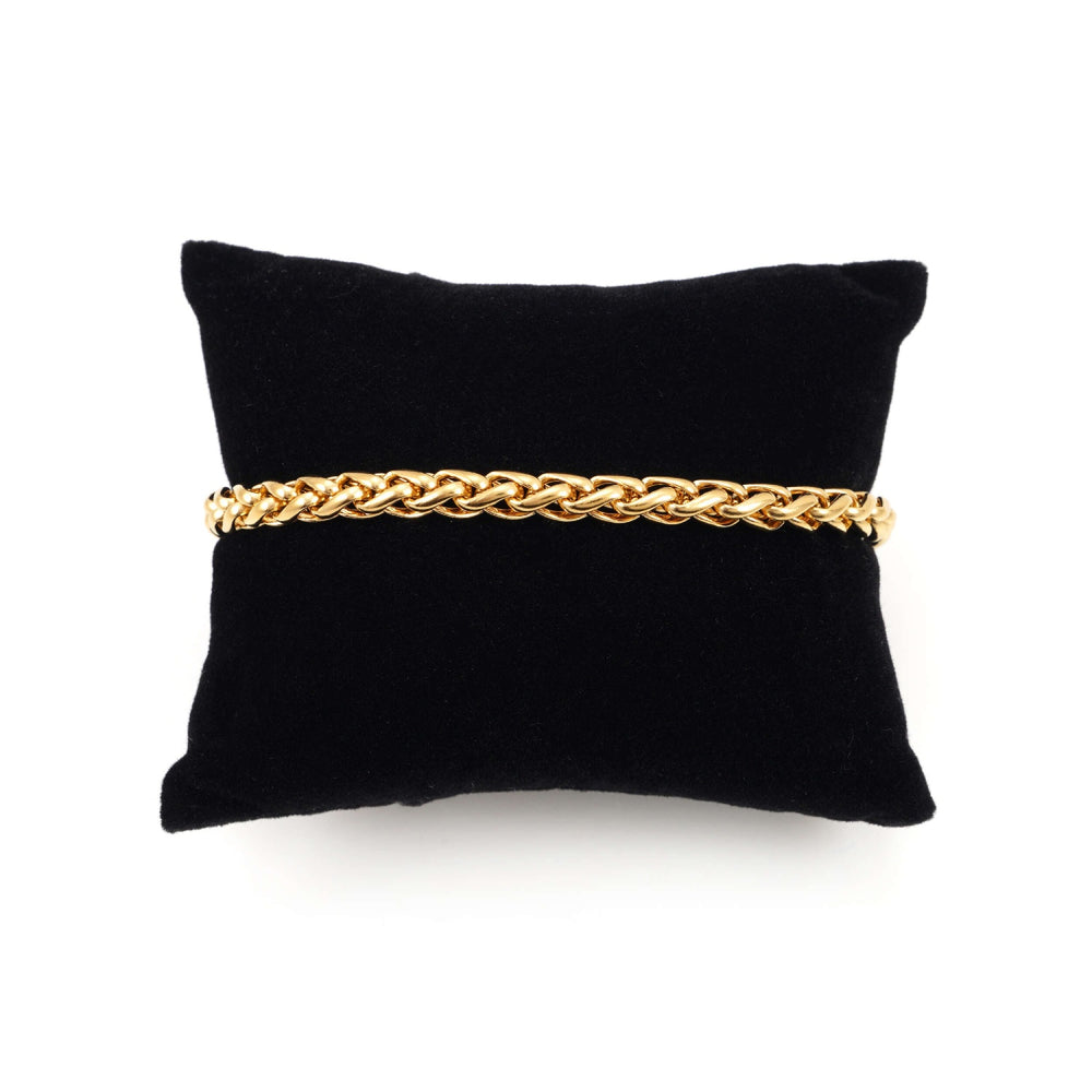 5mm wheat link bracelet 14k yellow gold icecartel pillow