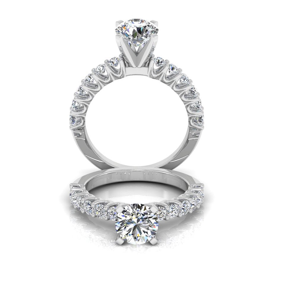 6.6x2.3MM Brilliant Cut Moissanite Engagement Ring set