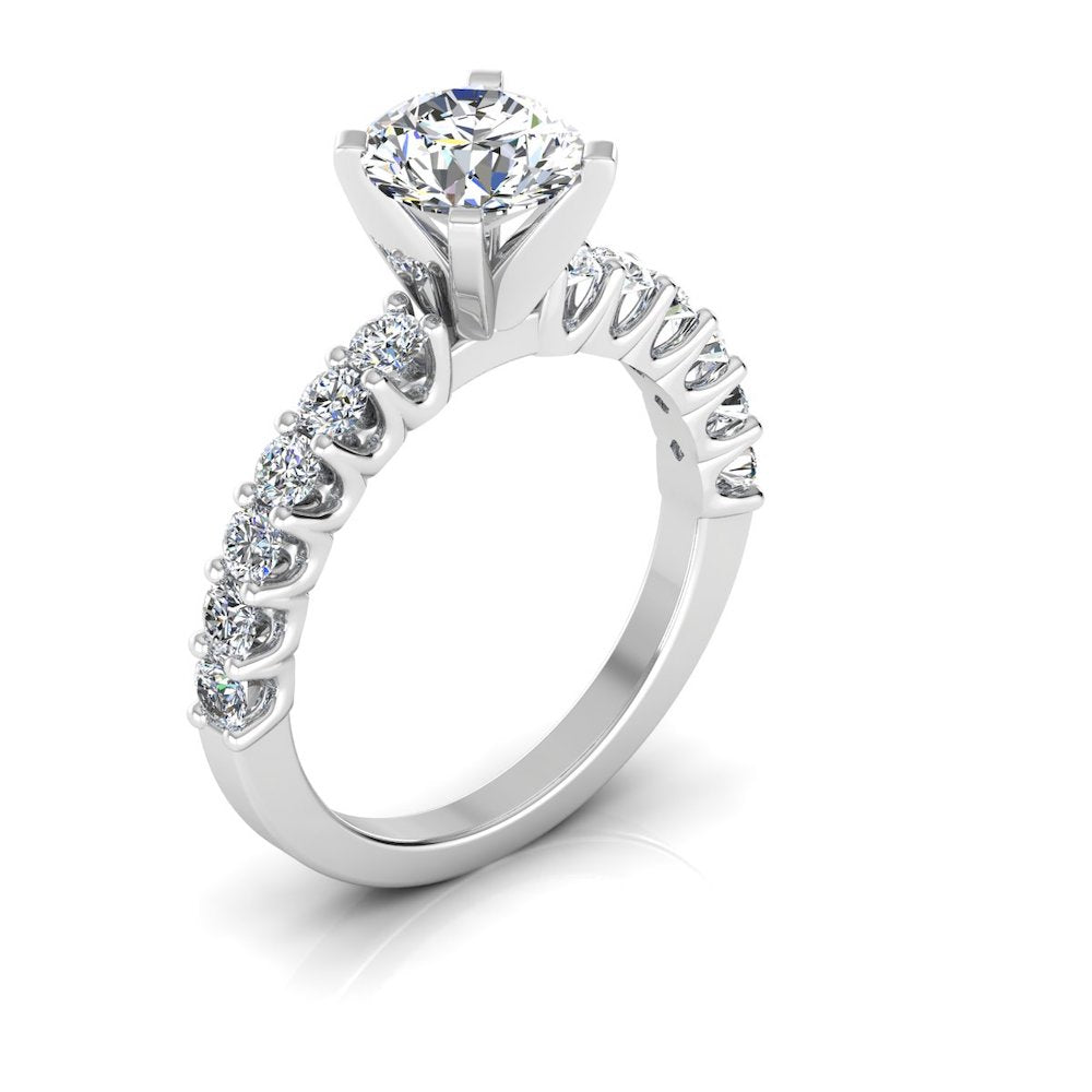 6.6x2.3MM Brilliant Cut Moissanite Engagement Ring side