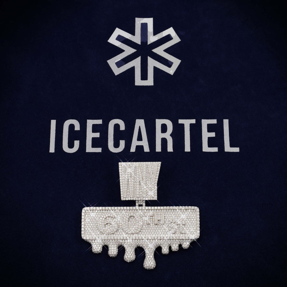 60th Steet Custom Moissanite Name Pendant 14K Gold icecartel