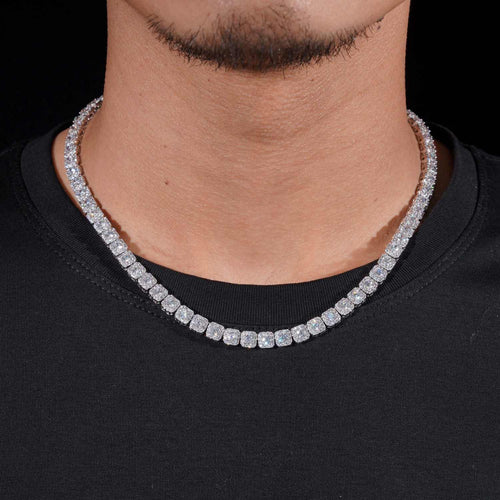 6MM VVS Clustered Tennis Chain 14K Gold model1 icecartel1