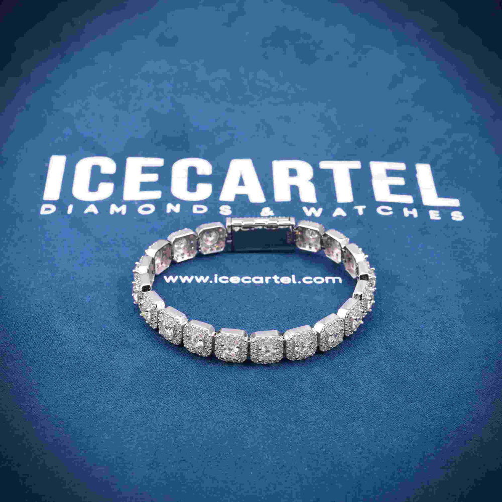 6MM Moissanite Clustered Tennis Bracelet 14K Gold icecartel