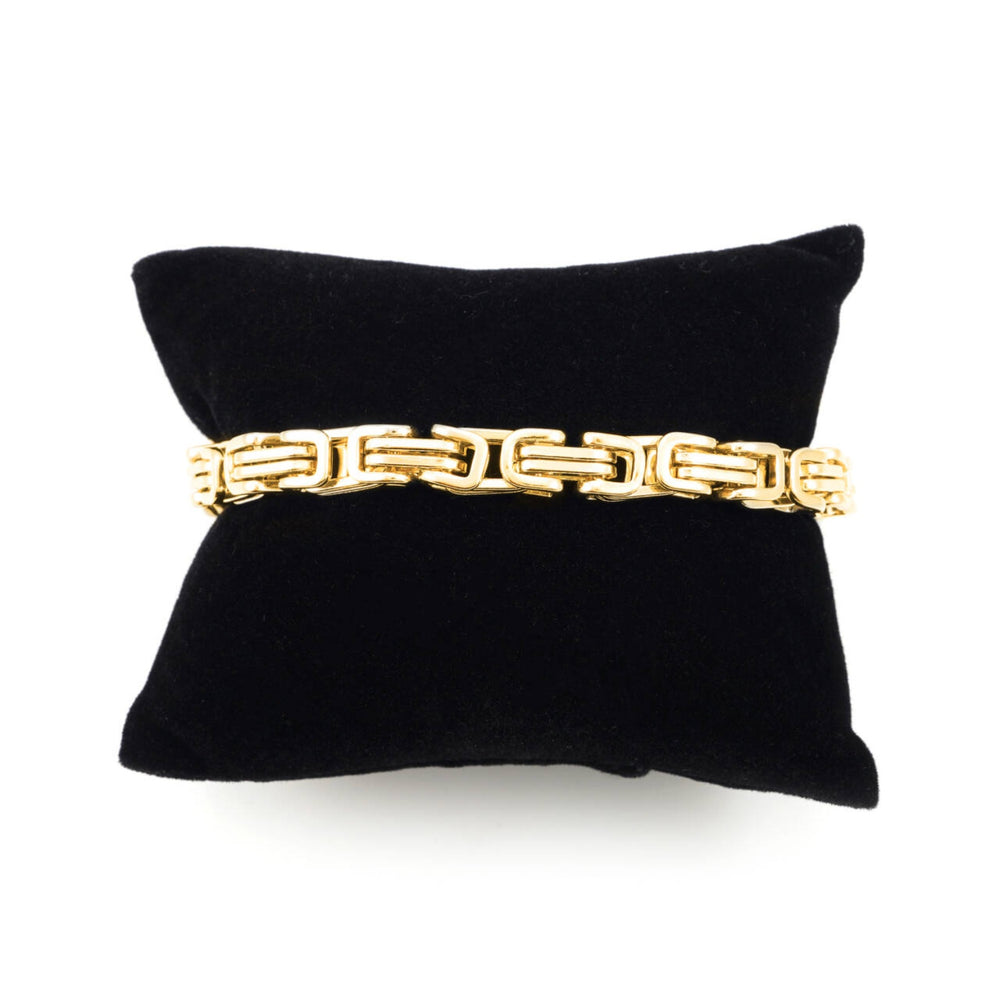 6mm byzantine bracelet 14k yellow gold icecartel pillow
