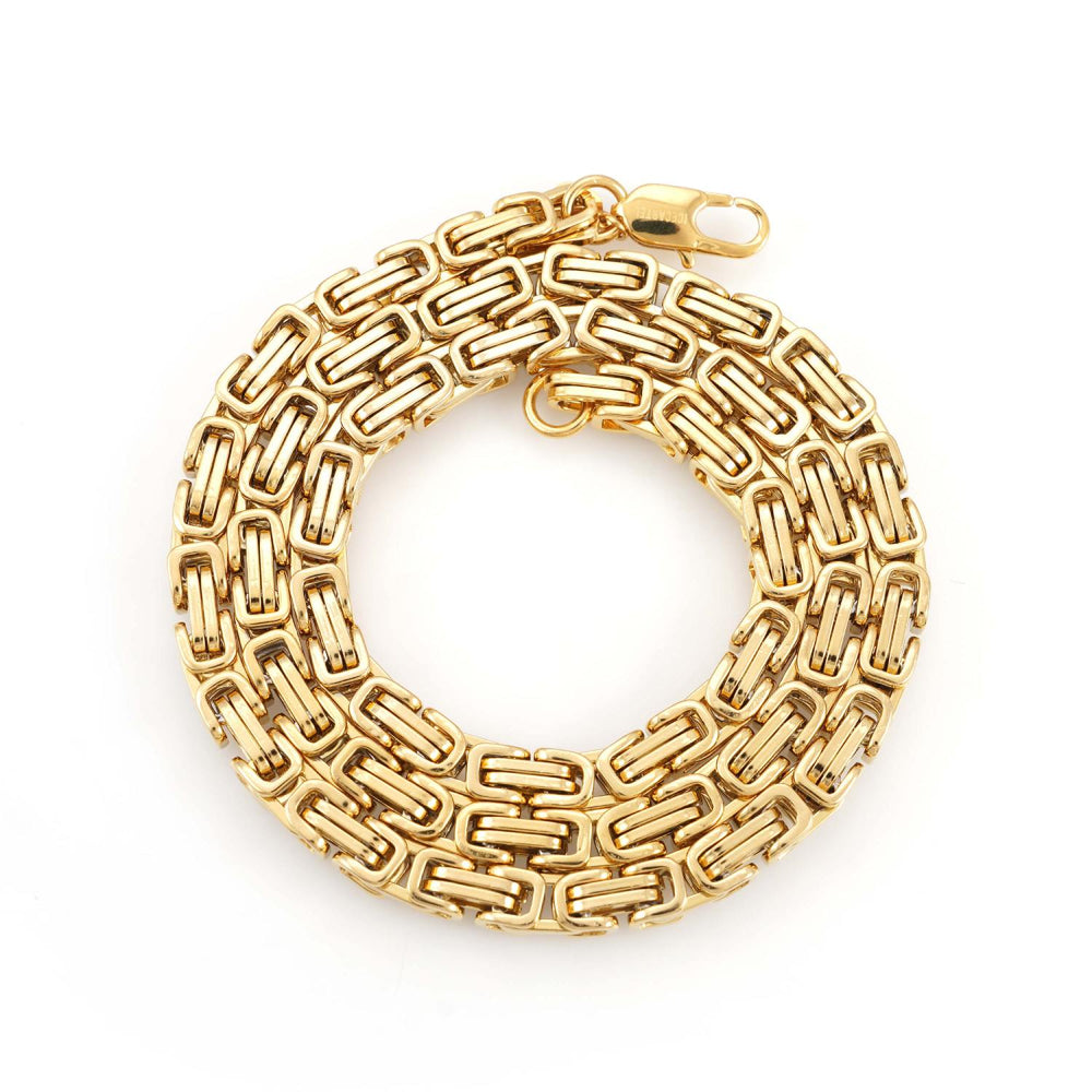 6mm byzantine chain 14k yellow gold icecartel up
