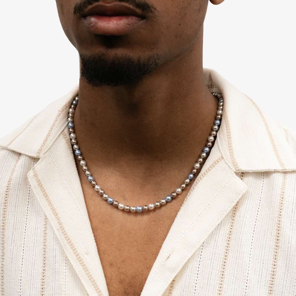 6mm colorful pearl necklace model