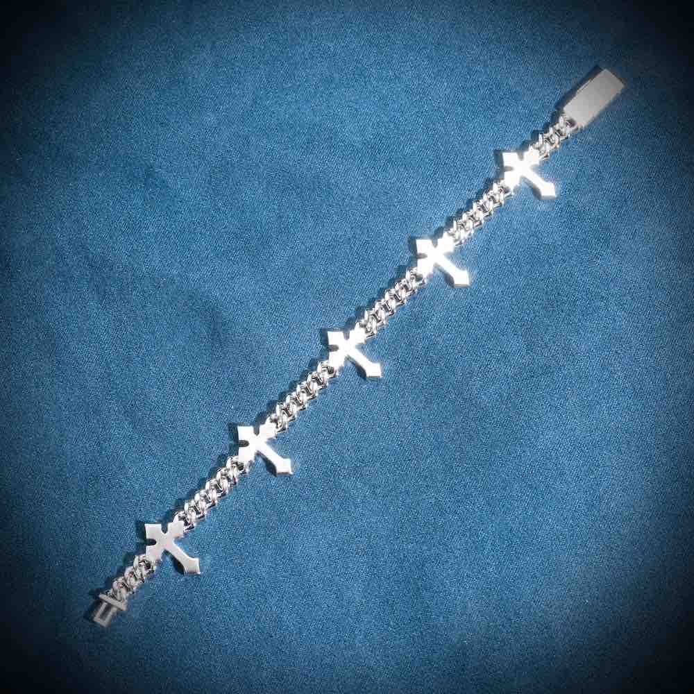 6MM cross cuban bracelet back