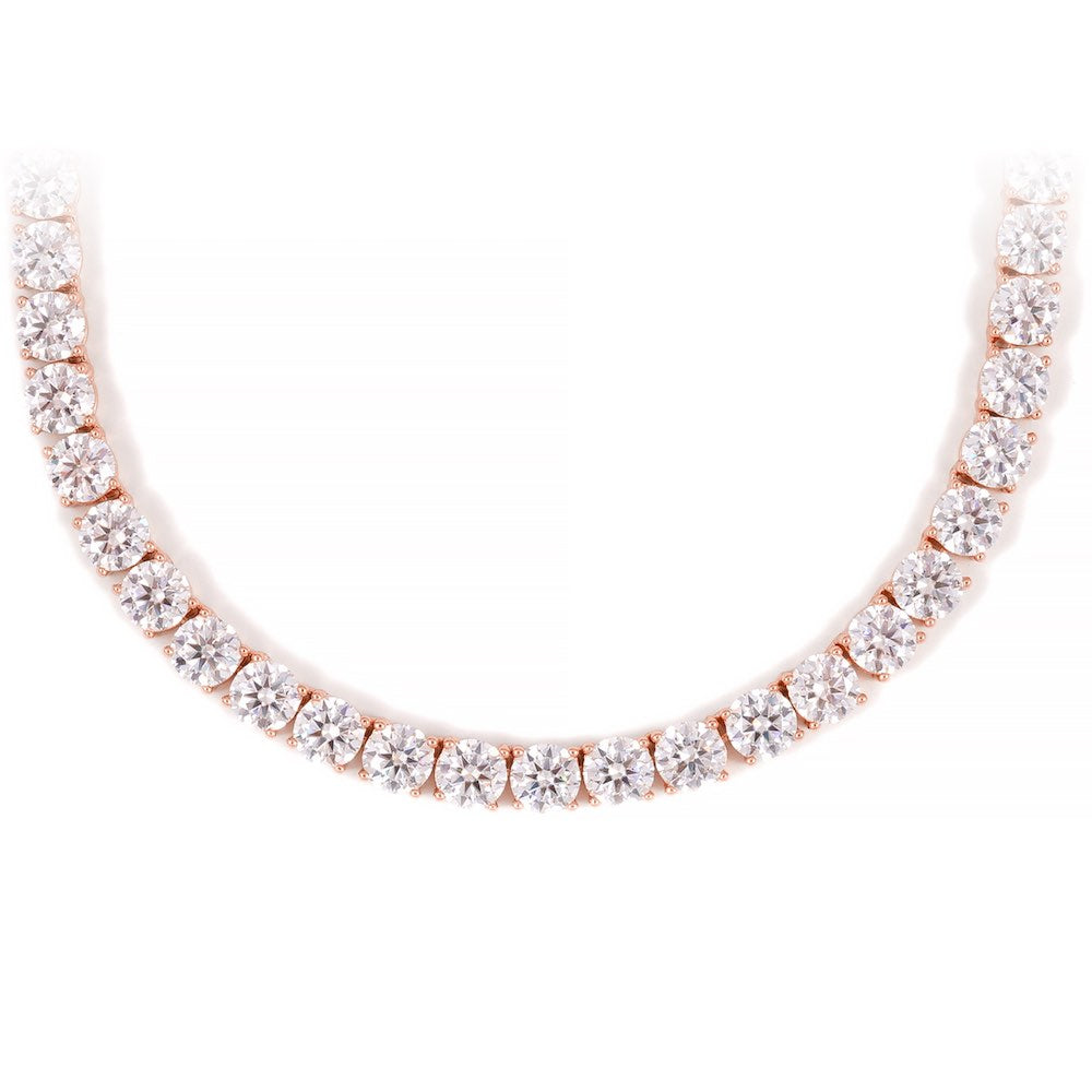 6MM Diamond Tennis Chain 14K Solid Rose Gold 14K