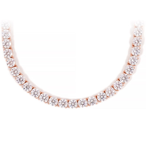 6MM Diamond Tennis Chain 14K Solid Rose Gold 14K