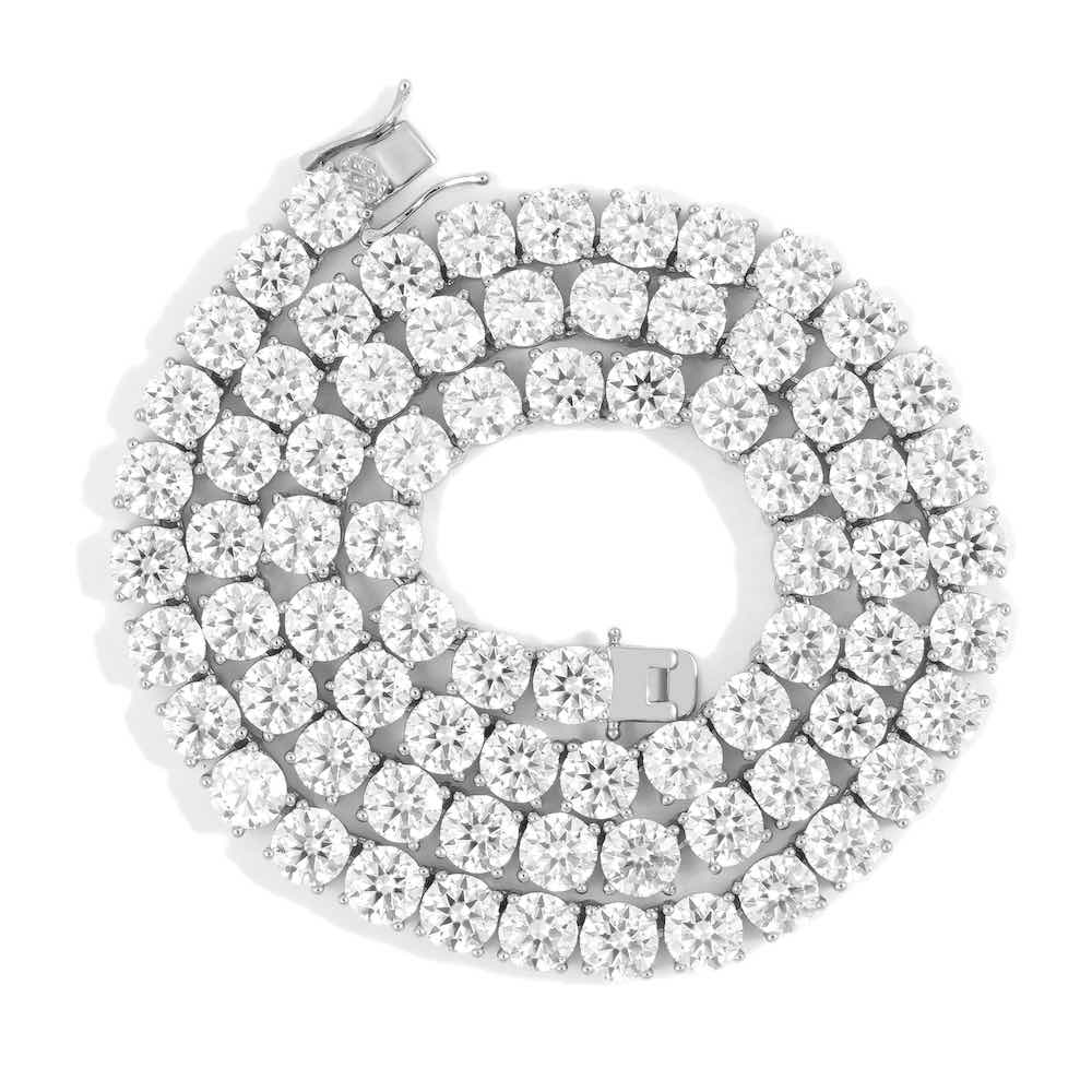 6MM Diamond Tennis Chain 14K Solid White Gold First