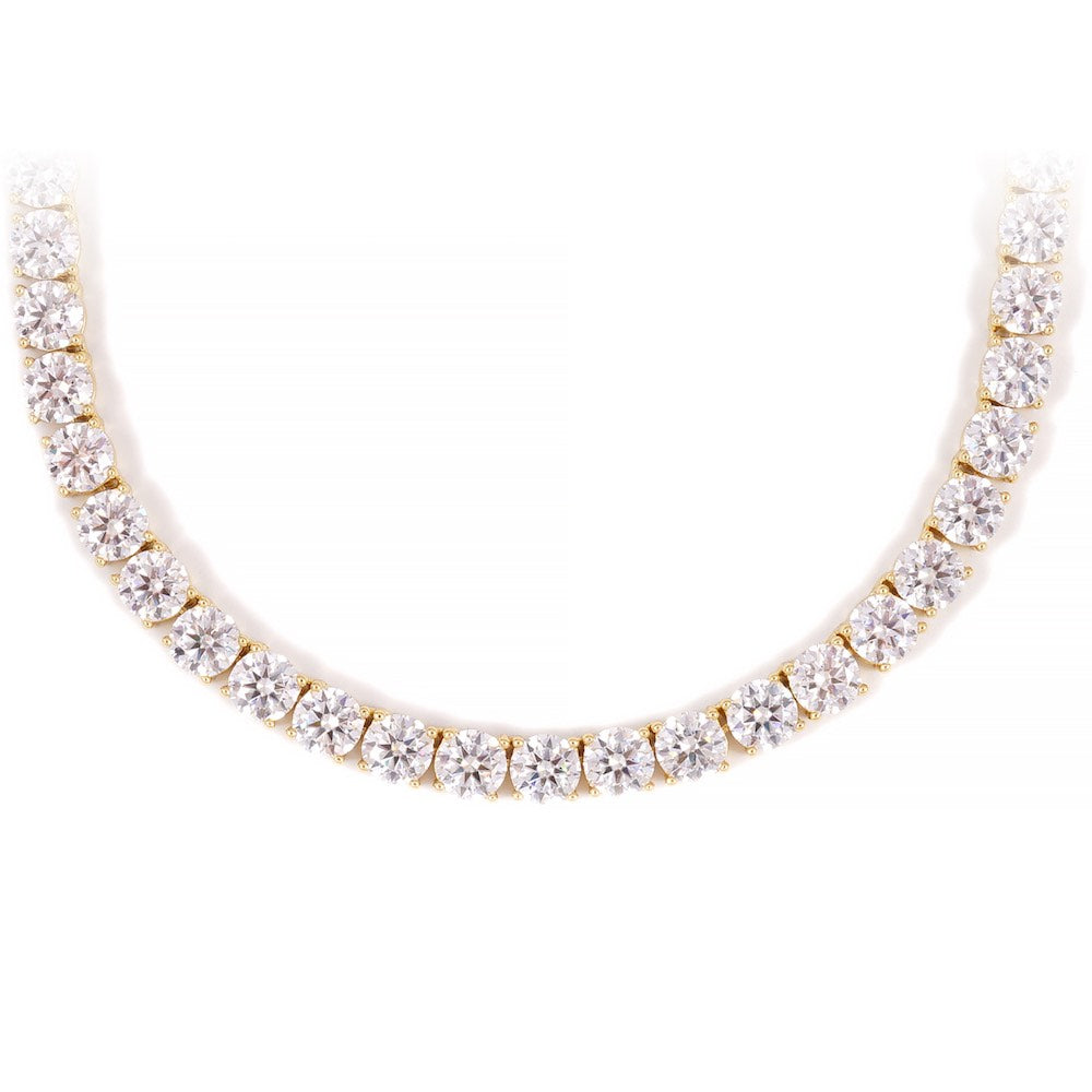 6MM Diamond Tennis Chain 14K Solid Yellow Gold
