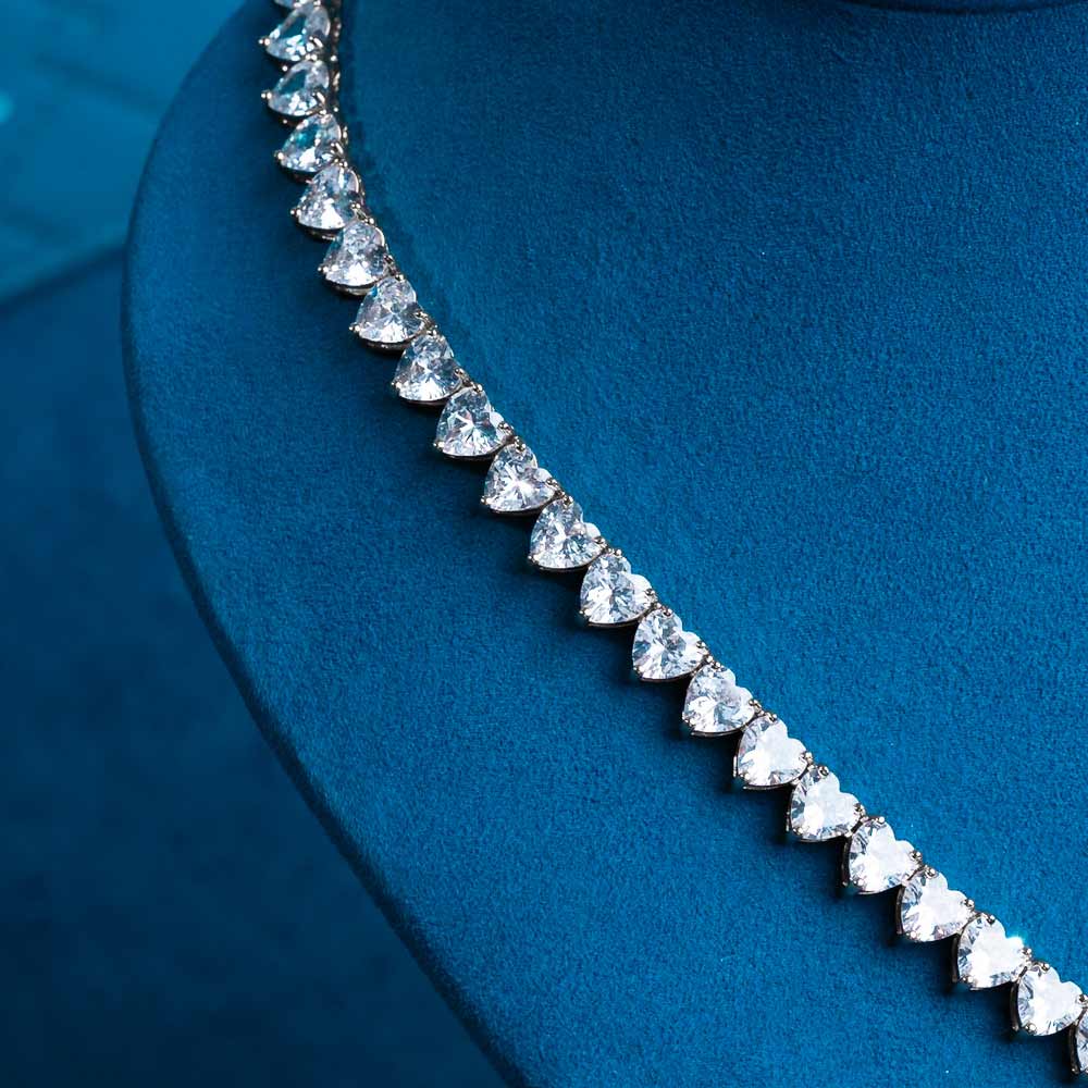 6mm moissanite heart tennis chain