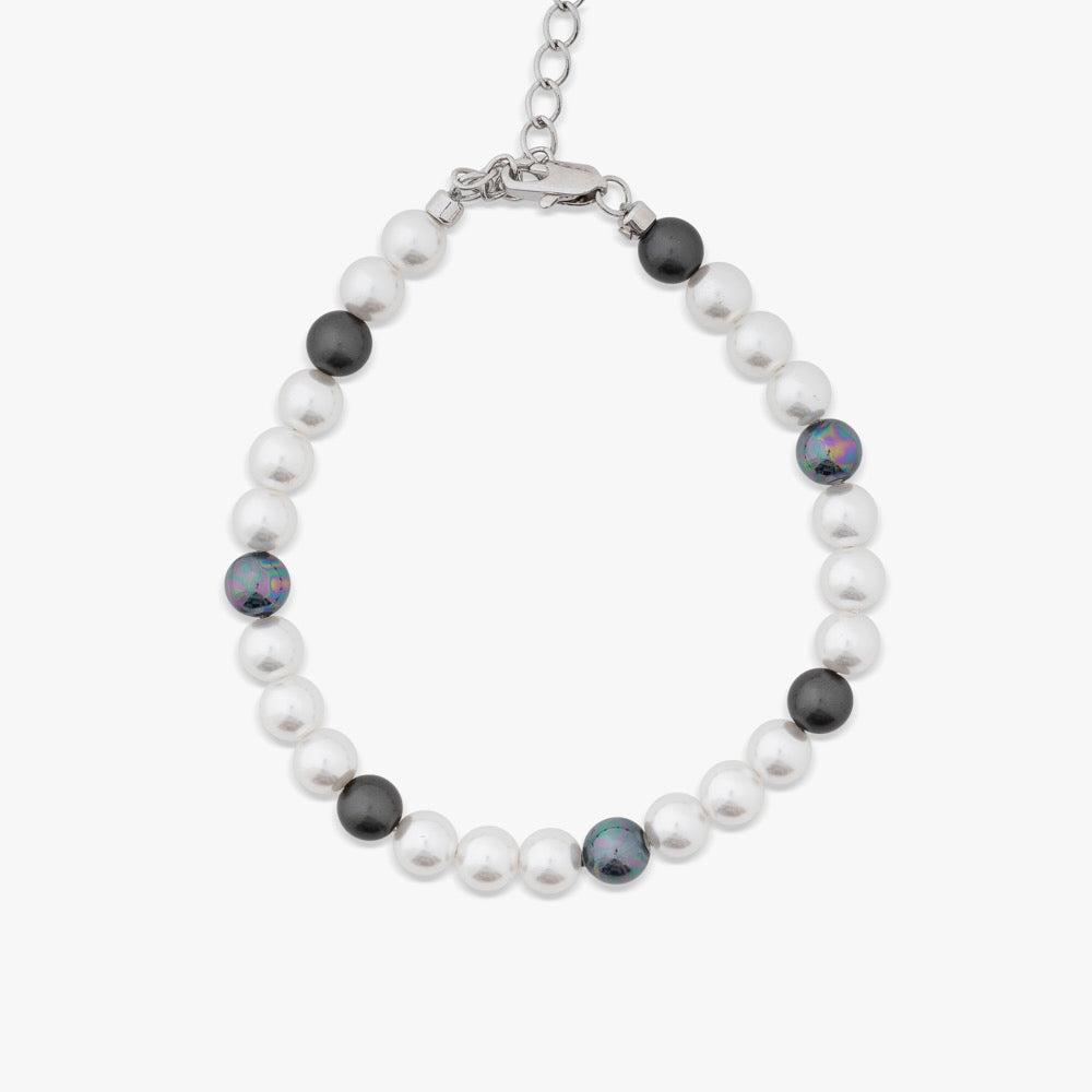 6mm semi black pearl bracelet