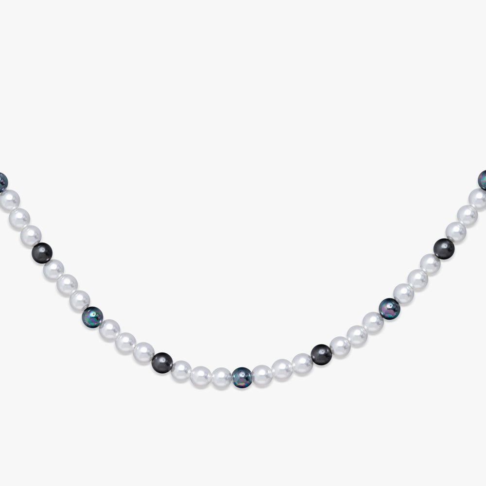 6mm semi black pearl necklace