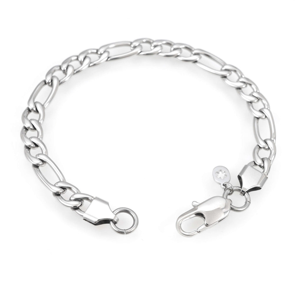 7mm figaro bracelet 14k white gold icecartel o