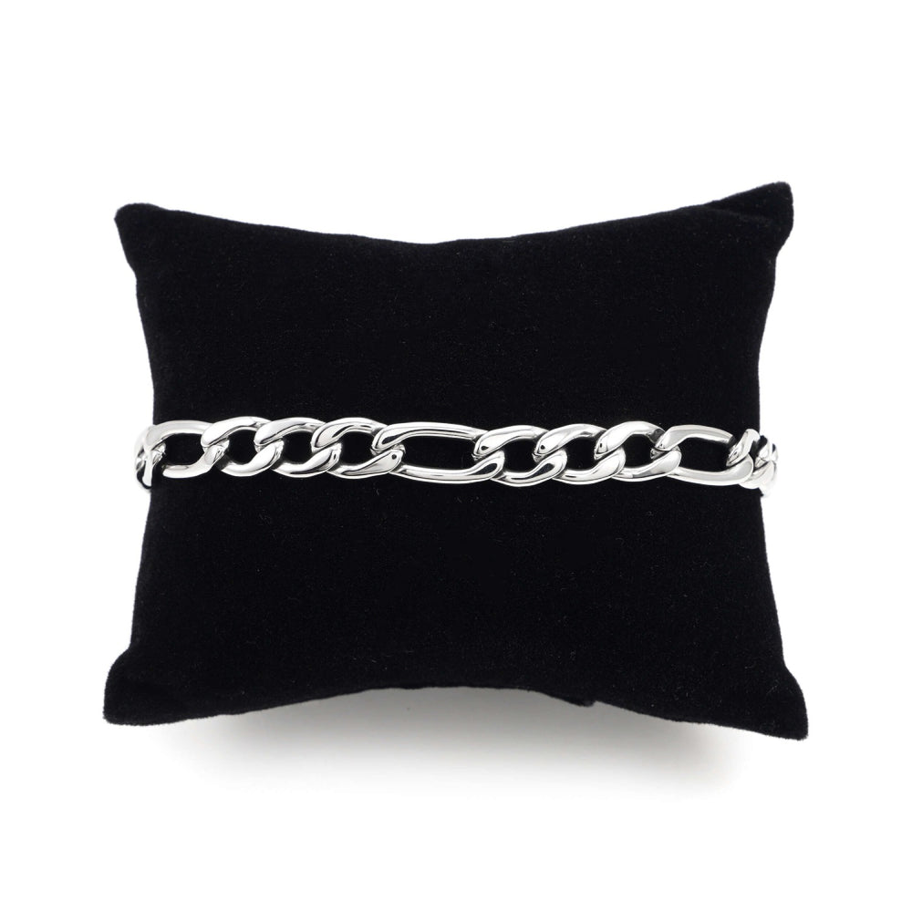 7mm figaro bracelet 14k white gold icecartel pillow