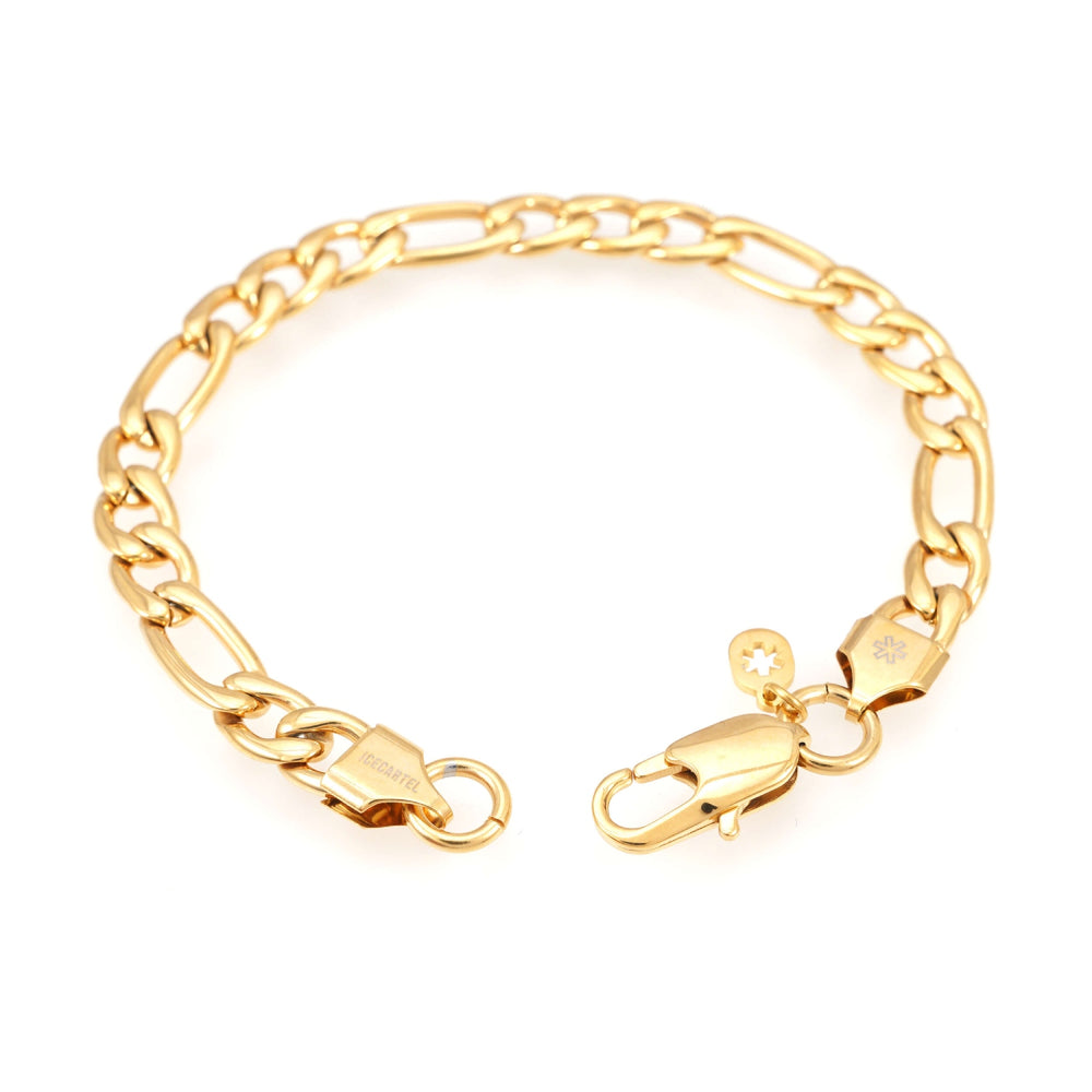 7mm figaro bracelet 14k yellow gold icecartel o